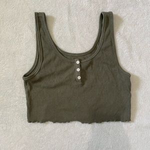 American Eagle grey-ish green crop top size small